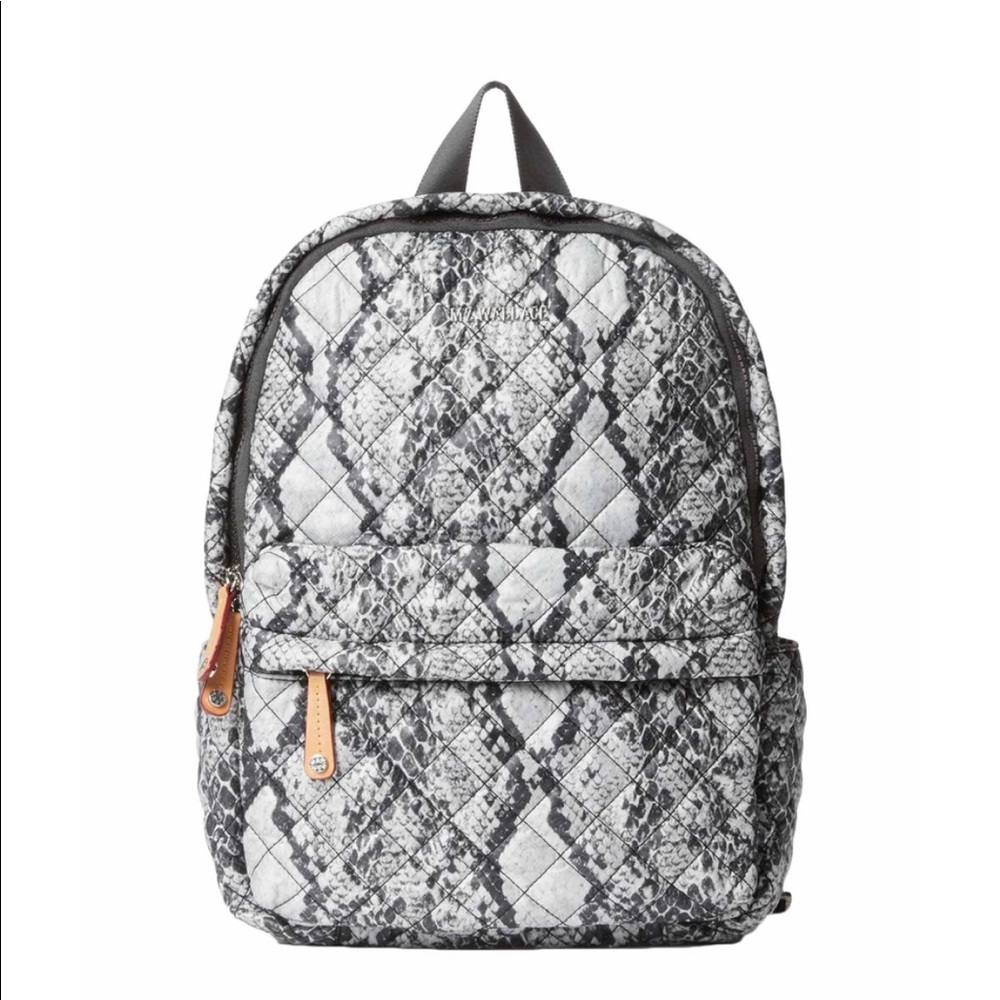 MZ Wallace City Backpack quilted Grey Snake snakeskin